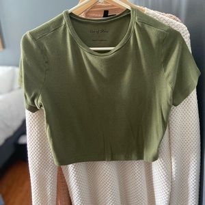 Green crop top